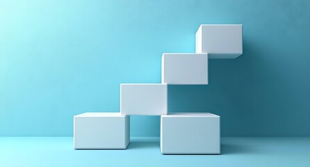 Poster - Your product showcase features a 3D realistic podium, presented in a blank modern 3D illustration style