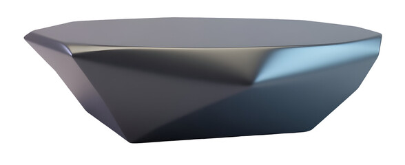 Poster - Modern abstract metallic sculpture with smooth reflective surface and geometric shape