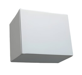 Poster - White cube floating isolated on transparency background with soft lighting