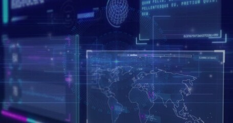 Poster - Scan lines sweeping, map fading as panels sliding, hotspots blinking and bars pulsing for data view