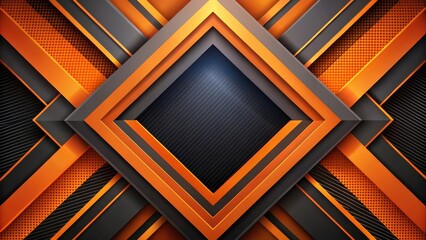 Poster - Abstract Geometric Design with Orange and Gray Overlapping Shapes and Textured Background