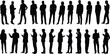 © Creative Asif - Group of business people talking, discussing, interacting, multiple poses, male and female silhouettes, communication concept, vector illustration, workplace teamwork