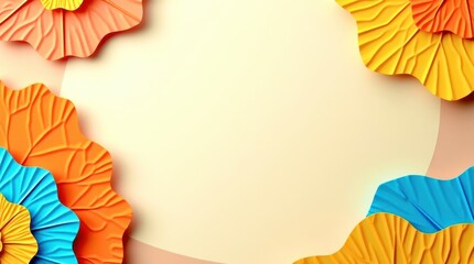 Poster - A colorful flowery border with a white background