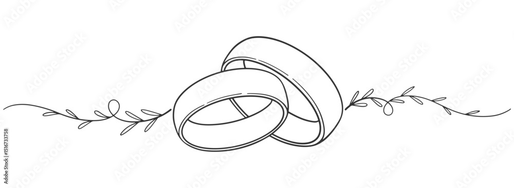 Wedding ring line art vector illustration Stock Vector | Adobe Stock