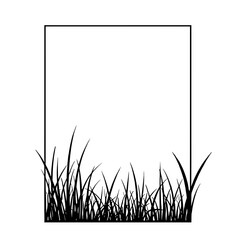 Poster - A minimalistic monochrome picture frame border with lush, green blades of grass in a simple and modern aesthetic. Perfect for adding a touch of nature and design to projects.