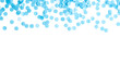 © Kristina - Blue paper confetti gently falling from above against a transparent background; PNG