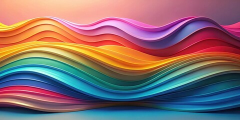 Poster - Abstract Colorful Wave Pattern Background Design Featuring Vibrant Hues and Smooth Curves