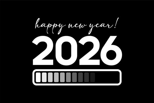 2026 Happy New Year Background for your Seasonal, banner, sticker, and Greetings Card Illustration graphic vector