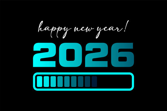 2026 Happy New Year Background for your Seasonal, banner, sticker, and Greetings Card Illustration graphic vector