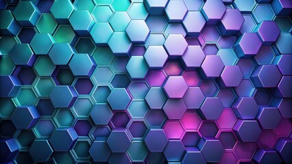 Aufkleber - Abstract Hexagonal Pattern A Colorful Array of Interlocking Geometric Shapes in Vibrant Hues