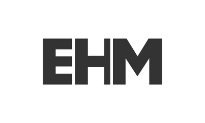 Poster - EHM logo design template with strong and modern bold text. Initial based vector logotype featuring simple and minimal typography. Trendy company identity.