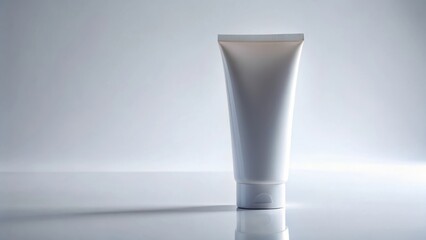 Poster - A Sleek White Tube of Unscented Moisturizing Lotion on a Reflective Surface