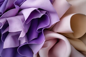 Poster - Abstract pastel purple and cream folds