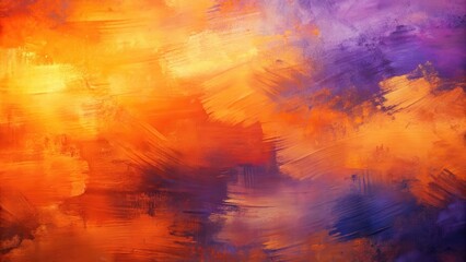 Aufkleber - Abstract Orange and Purple Hues A Textured Background of Vivid Brushstrokes and Dynamic Color Blends