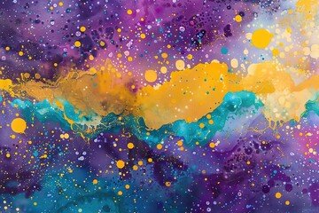 Poster - Abstract cosmic artwork with vibrant colors creating a celestial galaxy