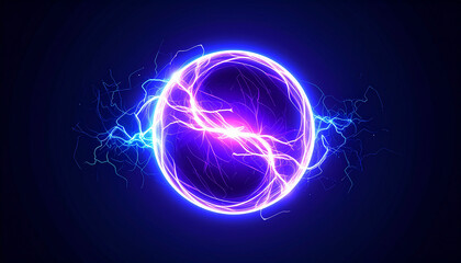 Wall Mural - magic sphere with plasma glow. abstract futuristic flowing neon energy ball with glowing waves.