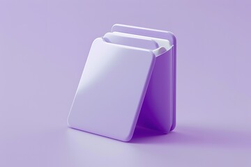 Poster - Three-paneled document holder in a light shade of purple with minimalist aesthetic