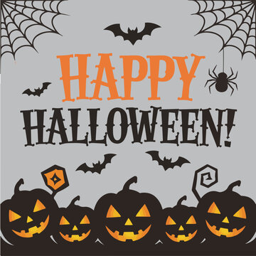 Happy Halloween Typography vector art and illustration.