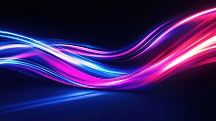Poster - abstract background of modern tech gradient waves in blue and pink hues, technology, modern, abstrac
