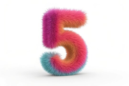Rainbow furry number five 3d render