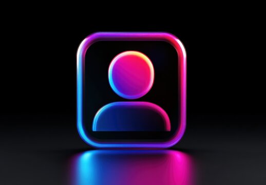 User icon with colorful gradient 3D rendering illustration for graphics