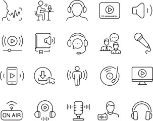 Poster - Communication and Music Icon Set for Web and Media Use
