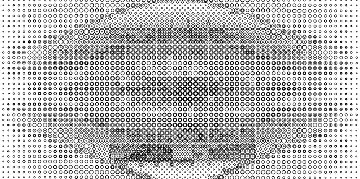 Seamless black and white grunge halftone pattern dot background texture overlay distress gradient pattern design, monochrome printing abstract halftone trendy defect overlay creative design texture.