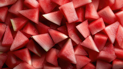 Aufkleber - Fresh watermelon red juicy triangle fruit summer healthy sweet closeup background