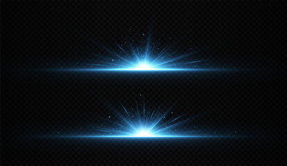Wall Mural - horizontal flare of stars and light with a burst of glowing rays and sparkling particles. radiant co