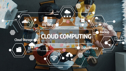 Poster - innovative team collaboration in cloud computing with data privacy and backup solutions in modern of