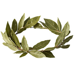 Wall Mural - bay leaf crown isolated on transparent background