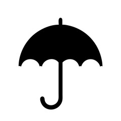 Poster - Black umbrella protection from rain weather forecast safety accessory vector illustration icon art