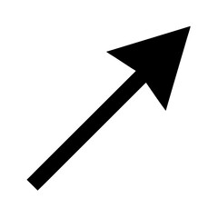 Poster - Arrow pointing northeast vector graphic illustration direction sign symbol guide icon design element up right