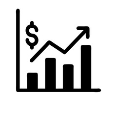 Poster - Financial growth chart business graph diagram with dollar sign and arrow showing progress report