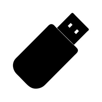 Download usb drive vector image for data storage and transfer digital file black and white icon