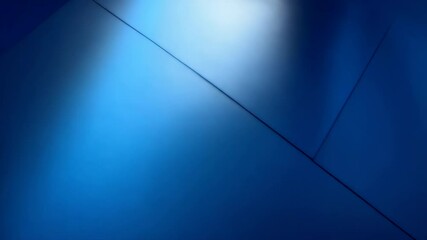 Poster - Abstract blue planes intersecting with diagonal lines and light source creating modern texture