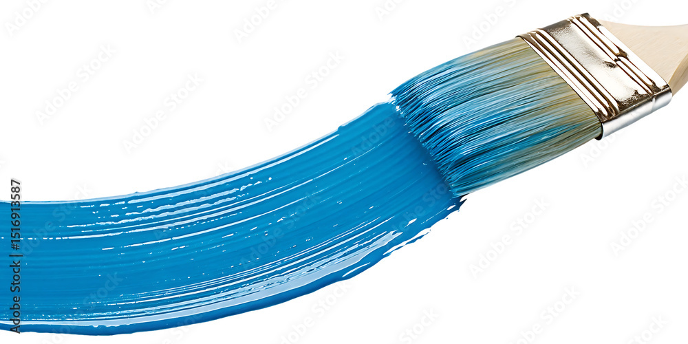 Blue paint brush stroke isolated on a white background png ai generated ...