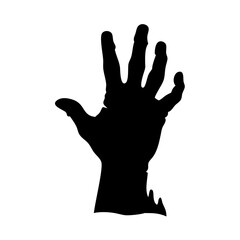 Poster - Black hand silhouette illustration graphic vector design human hand fingers palm wrist art work