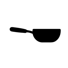 Poster - Download black silhouette of frying pan vector image for kitchen cooking and food preparation needs