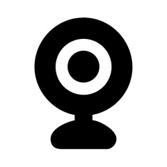 Poster - Webcam icon for video conferencing and online meetings simple black and white illustration