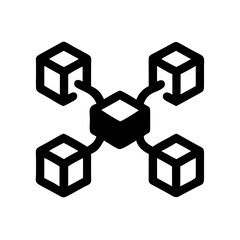 Poster - Network connection blockchain technology distributed system database server data node cube icon vector illustration design