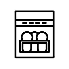 Poster - Dishwasher icon vector illustration, kitchen appliance, dishes, cleaning, household, machine, modern