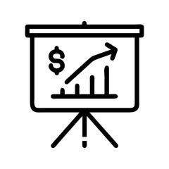 Poster - Presentation board with dollar sign and growth chart for business finance and investment success
