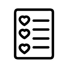 Poster - Favorite list heart checklist love document like icon symbol ui ux design element graphic