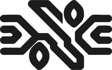 Poster - Modern organic tech fusion silhouette design logo element for branding purposes