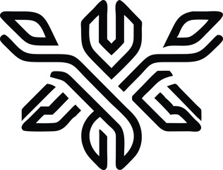 Aufkleber - Modern line art logo design bundle featuring organic and technological fusion style