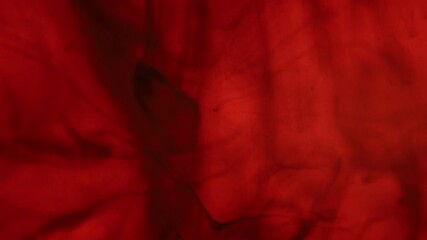 Leinwandbilder - Black drops in the red liquid, abstraction, dark horror background 