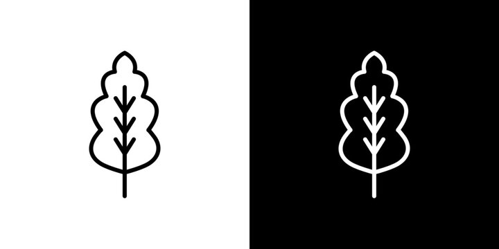Oak leaf with veins icon symbol concept for graphic design, Website, UI. Svg