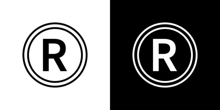 Registered icon symbol concept for graphic design, Website, UI. Svg