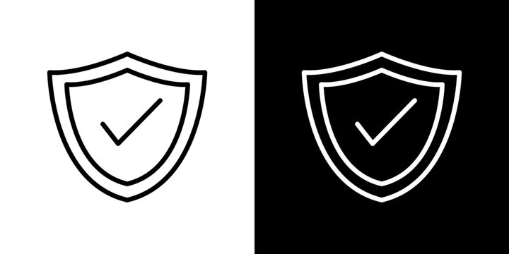 Shield check icon symbol concept for graphic design, Website, UI. Svg